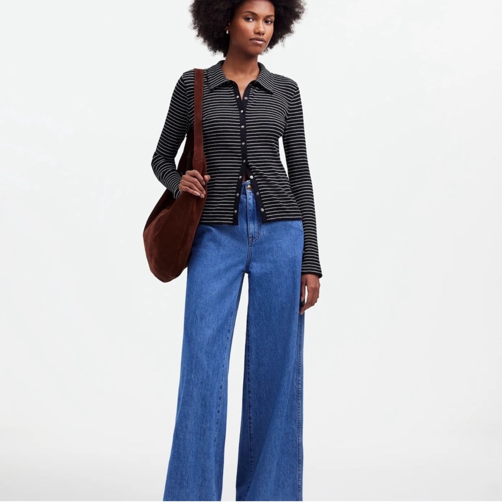 madewell snap front cardigan top